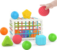 MINGKIDS Montessori Toys for 1 Year Old, 6 Pc Multi Sensory Shape, Toddler Developmental Learning Birthday Gifts, Baby Toys 12 Month - 7DAY'S