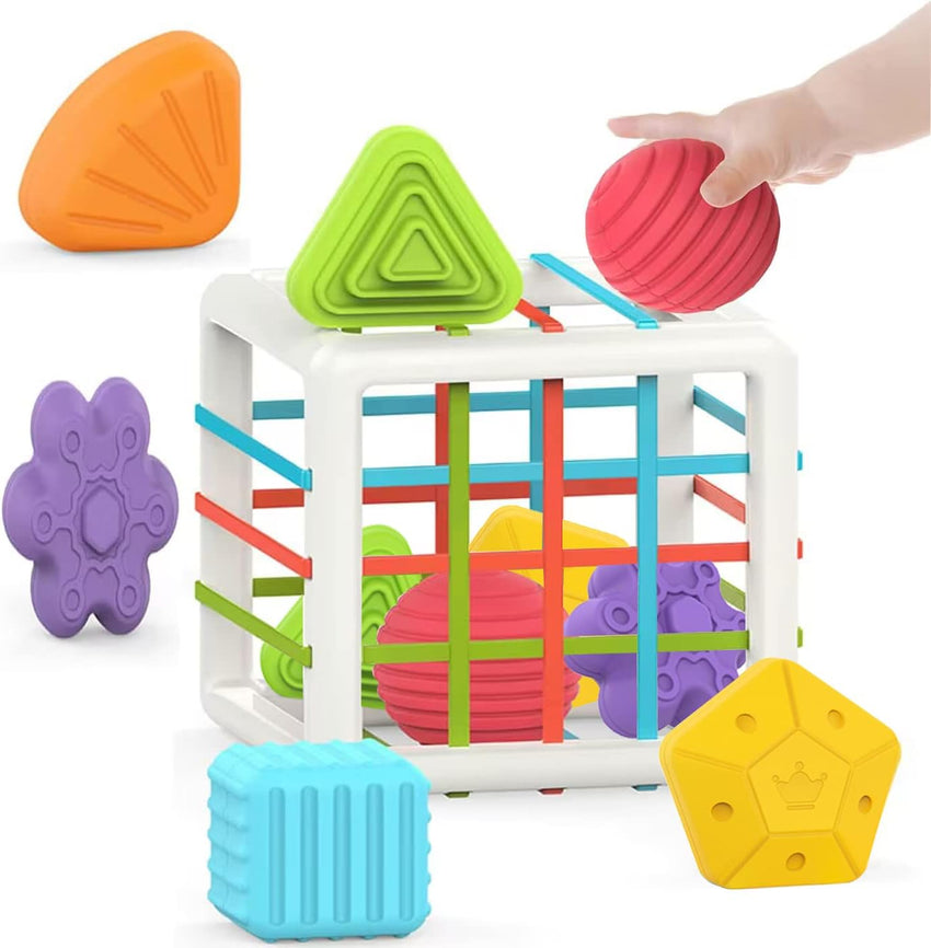 MINGKIDS Montessori Toys for 1 Year Old, 6 Pc Multi Sensory Shape, Toddler Developmental Learning Birthday Gifts, Baby Toys 12 Month - 7DAY'S
