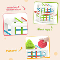 MINGKIDS Montessori Toys for 1 Year Old, 6 Pc Multi Sensory Shape, Toddler Developmental Learning Birthday Gifts, Baby Toys 12 Month - 7DAY'S