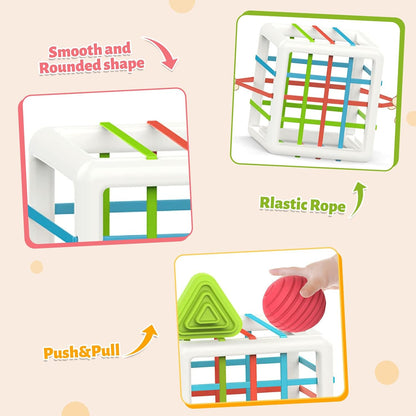 MINGKIDS Montessori Toys for 1 Year Old, 6 Pc Multi Sensory Shape, Toddler Developmental Learning Birthday Gifts, Baby Toys 12 Month - 7DAY'S
