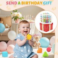 MINGKIDS Montessori Toys for 1 Year Old, 6 Pc Multi Sensory Shape, Toddler Developmental Learning Birthday Gifts, Baby Toys 12 Month - 7DAY'S