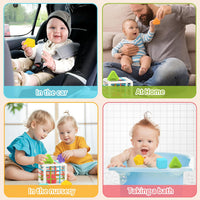 MINGKIDS Montessori Toys for 1 Year Old, 6 Pc Multi Sensory Shape, Toddler Developmental Learning Birthday Gifts, Baby Toys 12 Month - 7DAY'S