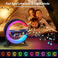 Mini G Atmosphere Lamp with Bluetooth Speaker, LED Table Lamp with Wireless Charger, Night Light Lamp Sunrise Alarm Clock, Smart Light Sound Machine for Bedroom【Mini Size 𝐆𝟔】 - 7DAY'S