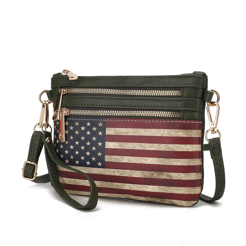 MKF Collection Alisson Vegan Leather Women FLAG Crossbody - Wristlet Bag by Mia K - 7DAY'S