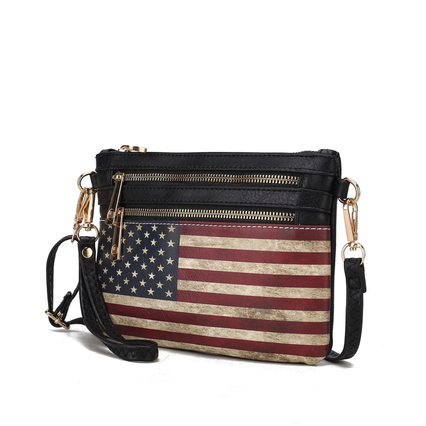 MKF Collection Alisson Vegan Leather Women FLAG Crossbody - Wristlet Bag by Mia K - 7DAY'S