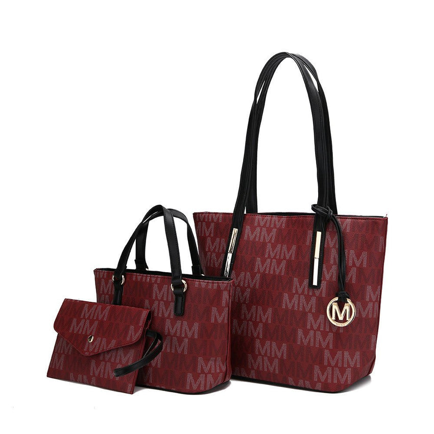 MKF Collection Aylet M Tote with Mini Handbag and Wristlet Pouch by Mia Made of high - quality vegan leather - 7DAY'S