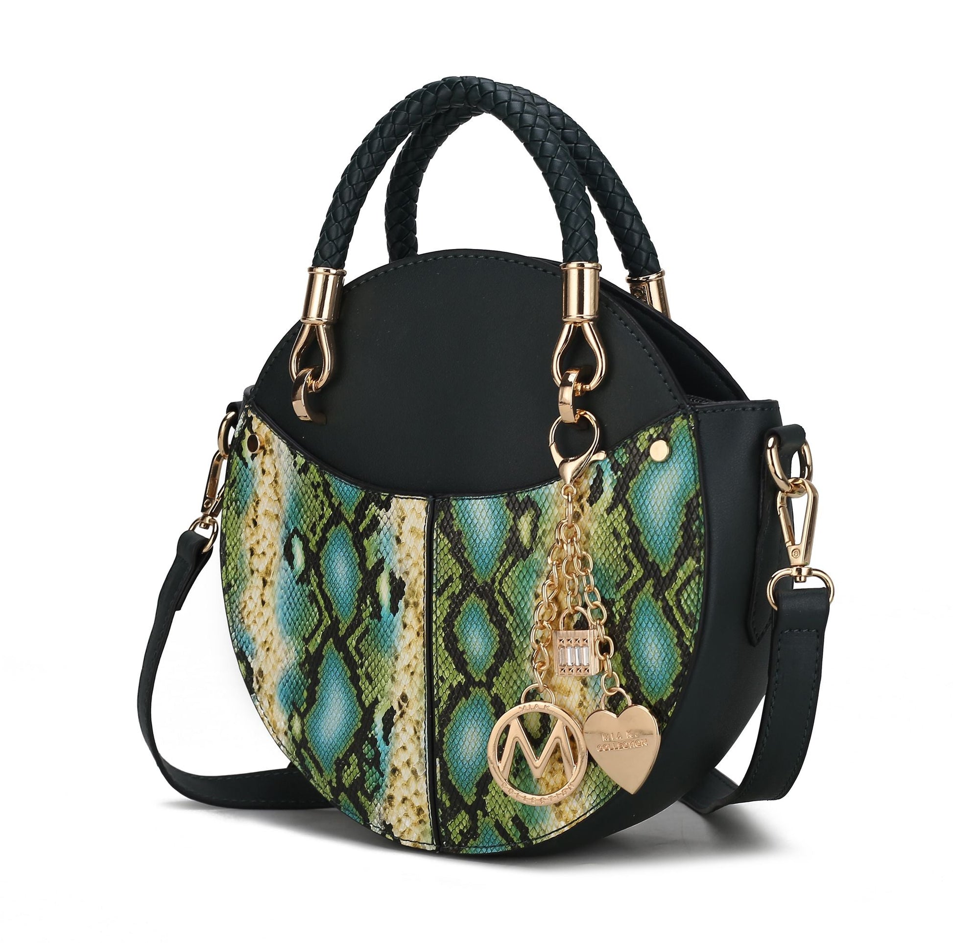 MKF Collection Camille Faux Snakeskin Vegan Leather Women Round Crossbody Bag by Mia K - 7DAY'S