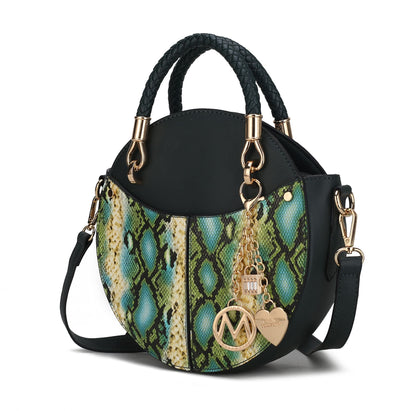 MKF Collection Camille Faux Snakeskin Vegan Leather Women Round Crossbody Bag by Mia K - 7DAY'S