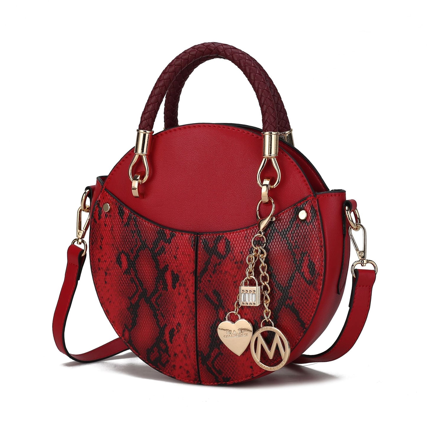MKF Collection Camille Faux Snakeskin Vegan Leather Women Round Crossbody Bag by Mia K - 7DAY'S