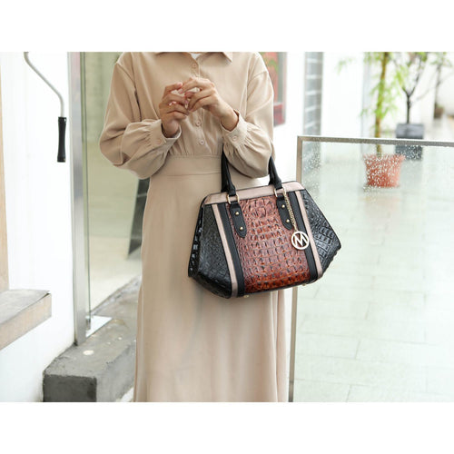 MKF Collection Daisy Two PCS Croco Satchel bag & Wallet , Measurements: 10” L x 11” H x 4” W , Wallet: 7.5” L x 4”H x 1” W - 7DAY'S