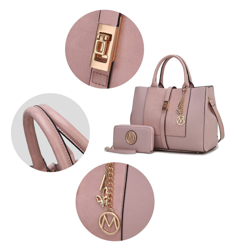 MKF Collection Yola Satchel Bag with Wallet Vegan Leather Women by Mia K - 7DAY'S