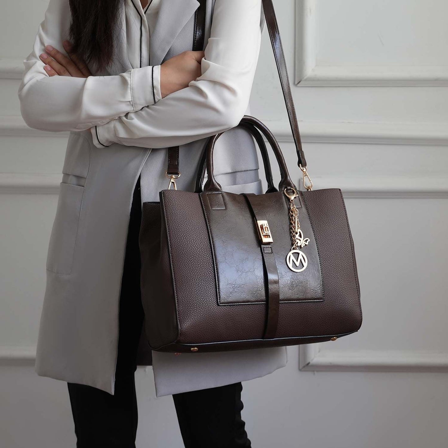MKF Collection Yola Satchel Bag with Wallet Vegan Leather Women by Mia K - 7DAY'S