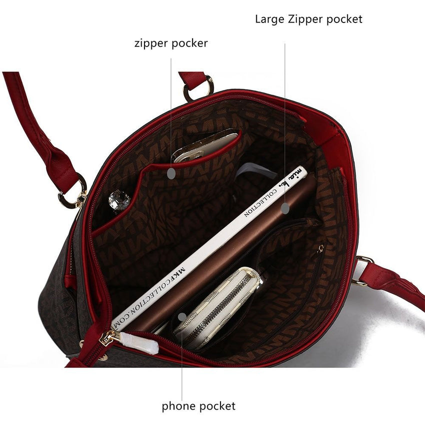 MKF Collection Yonah Tote Signature Printed Vegan Leather by Mia K - 7DAY'S