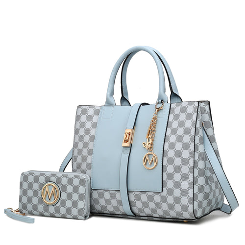 حقيبة ساتشيل مطبوعة دائرية Yuliana من MKF Collection مع محفظة من تصميم Mia K