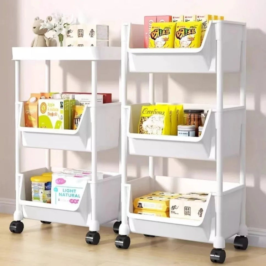 Mobile Storage Rack Trolley Multi - layer Kitchen Trolley Thicken Metal Cart Snacks Storage Rack with Wheels - 7DAY'S