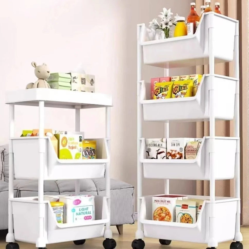 Mobile Storage Rack Trolley Multi - layer Kitchen Trolley Thicken Metal Cart Snacks Storage Rack with Wheels - 7DAY'S