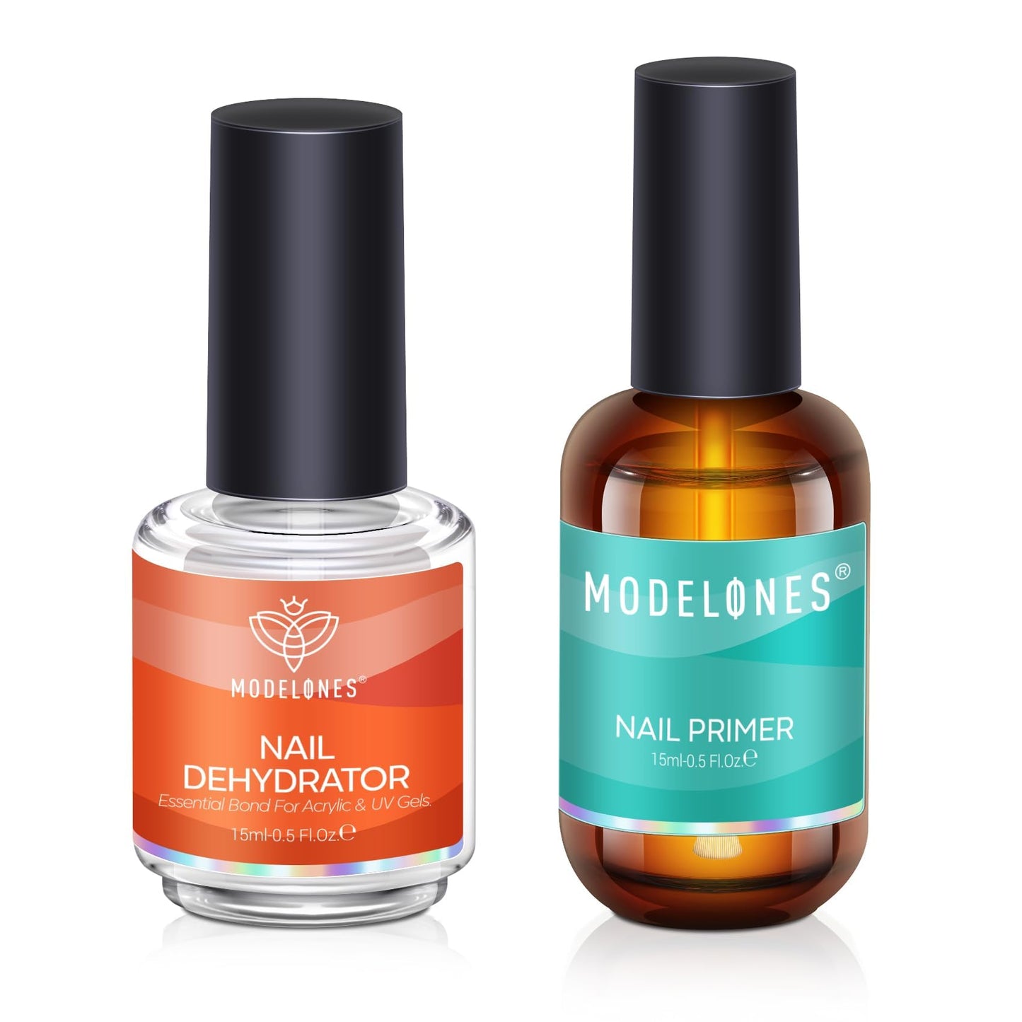 modelones Gel Top Coat, 15 ml 2025 Upgrade Super Shiny Base and Top Coat Set, Soak Off Nail Lamp Acid Free No Wipe Clear Base Top Gel Nail Polish - 7DAY'S