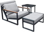 Modern Aluminum Lounge Chairs Sets; Outdoor Furniture Reclining with Ottoman; Cushions and Side Table - 7DAY'S