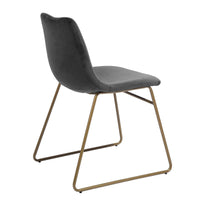 Modern Dining Chairs Set of 2; Velvet Upholstered Side Chairs with Golden Metal Legs for Dining Room Furniture - 7DAY'S