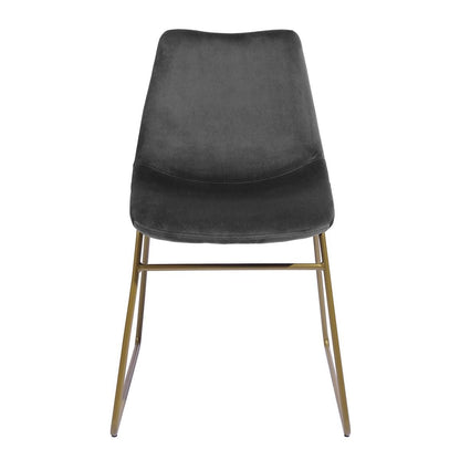Modern Dining Chairs Set of 2; Velvet Upholstered Side Chairs with Golden Metal Legs for Dining Room Furniture - 7DAY'S