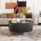 Modern Round Coffee Table with 2 large Drawers Storage Accent Table(31.5'') - 7DAY'S