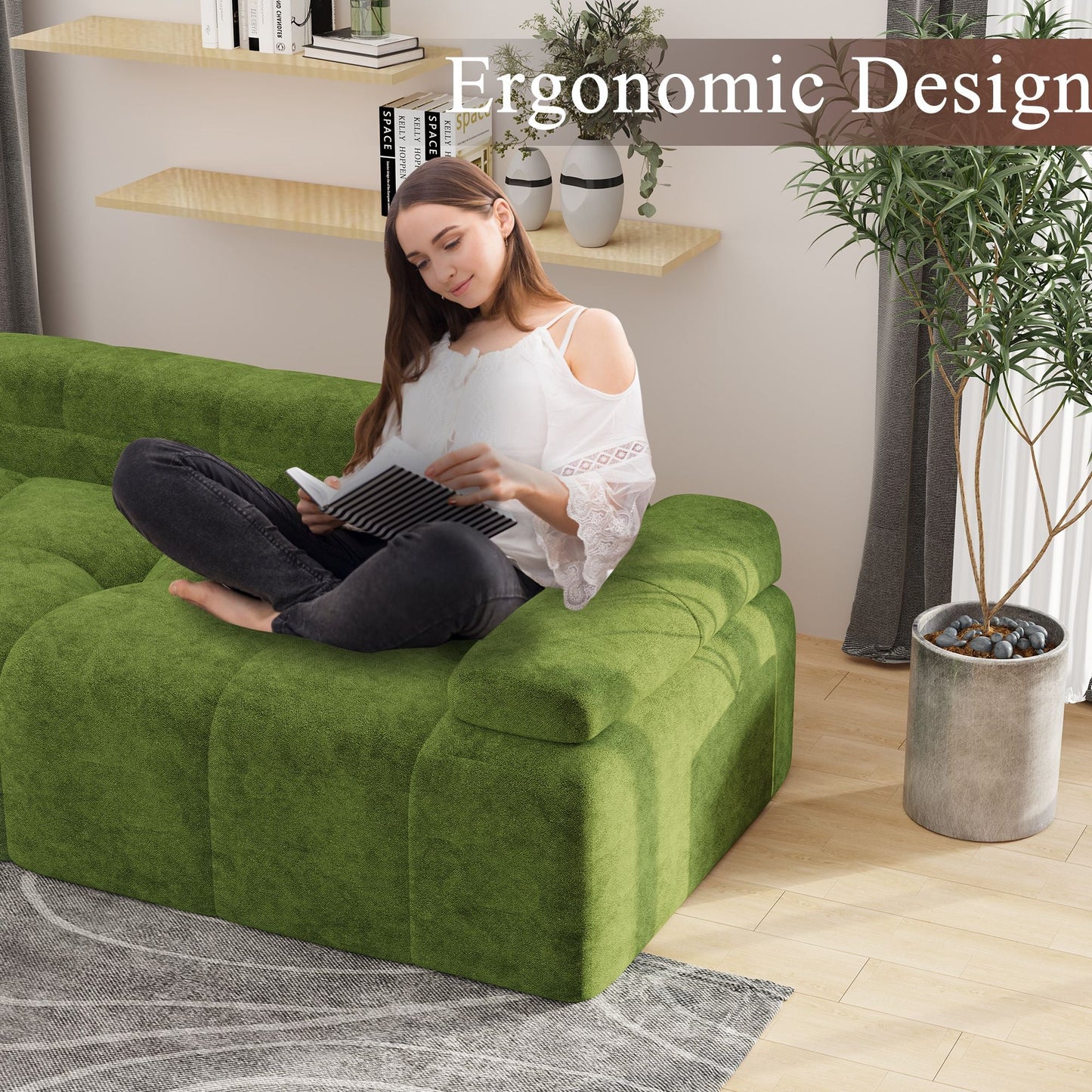Modern Sofa Bed,Velvet Sleeper Couch,3 Seater Tufted Sofa,And Adjustable Backrests For Small Spaces, Living Room, Bedroom - 7DAY'S