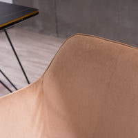 Modern Velvet Fabric Material Adjustable Height 360 revolving Home Office Chair with Gold Metal Legs and Universal Wheels for Indoor - 7DAY'S