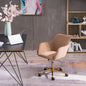 Modern Velvet Fabric Material Adjustable Height 360 revolving Home Office Chair with Gold Metal Legs and Universal Wheels for Indoor - 7DAY'S