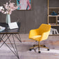 Modern Velvet Fabric Material Adjustable Height 360 revolving Home Office Chair with Gold Metal Legs and Universal Wheels for Indoor - 7DAY'S