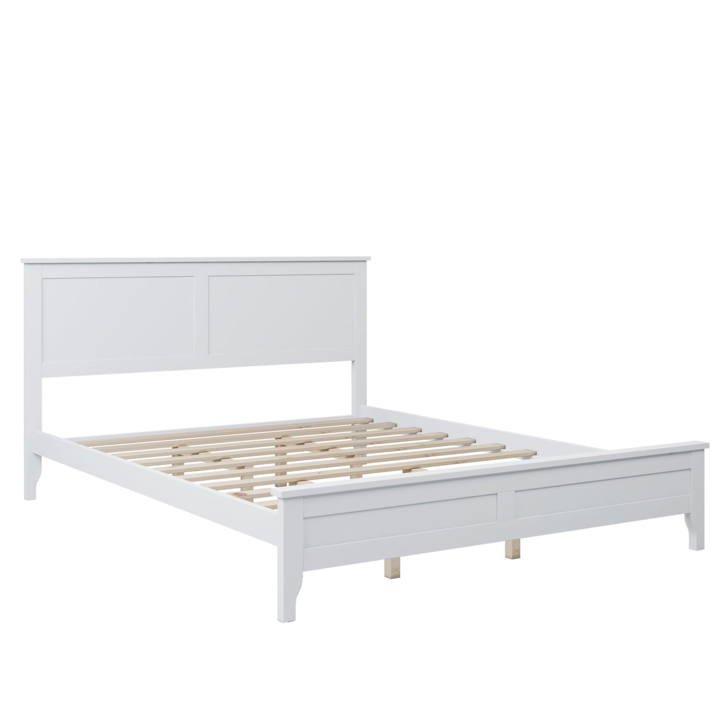 Modern White Solid Wood Queen Platform Bed (old sku:WF283525AAK) - 7DAY'S