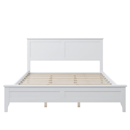 Modern White Solid Wood Queen Platform Bed (old sku:WF283525AAK) - 7DAY'S
