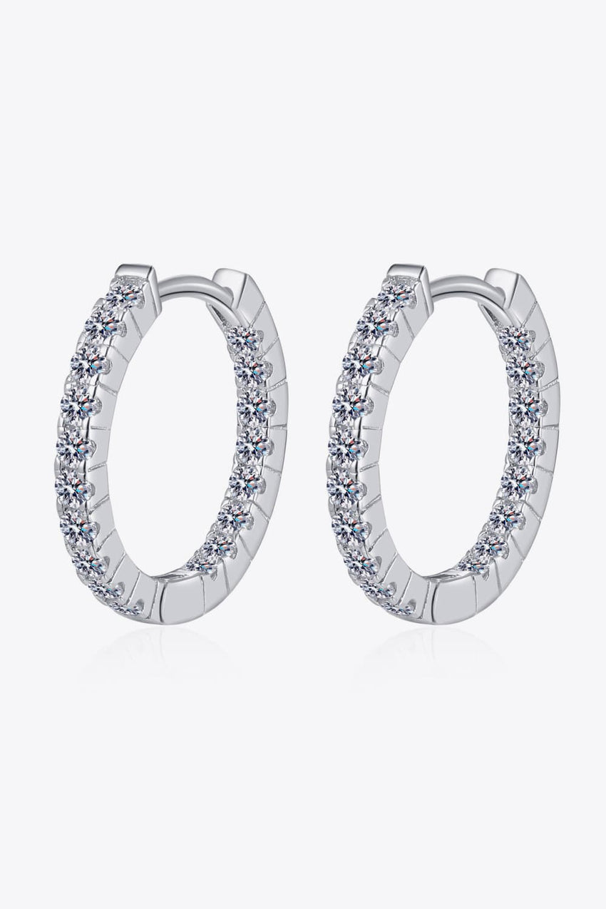 Moissanite 925 Sterling Silver Huggie Earrings - 7DAY'S