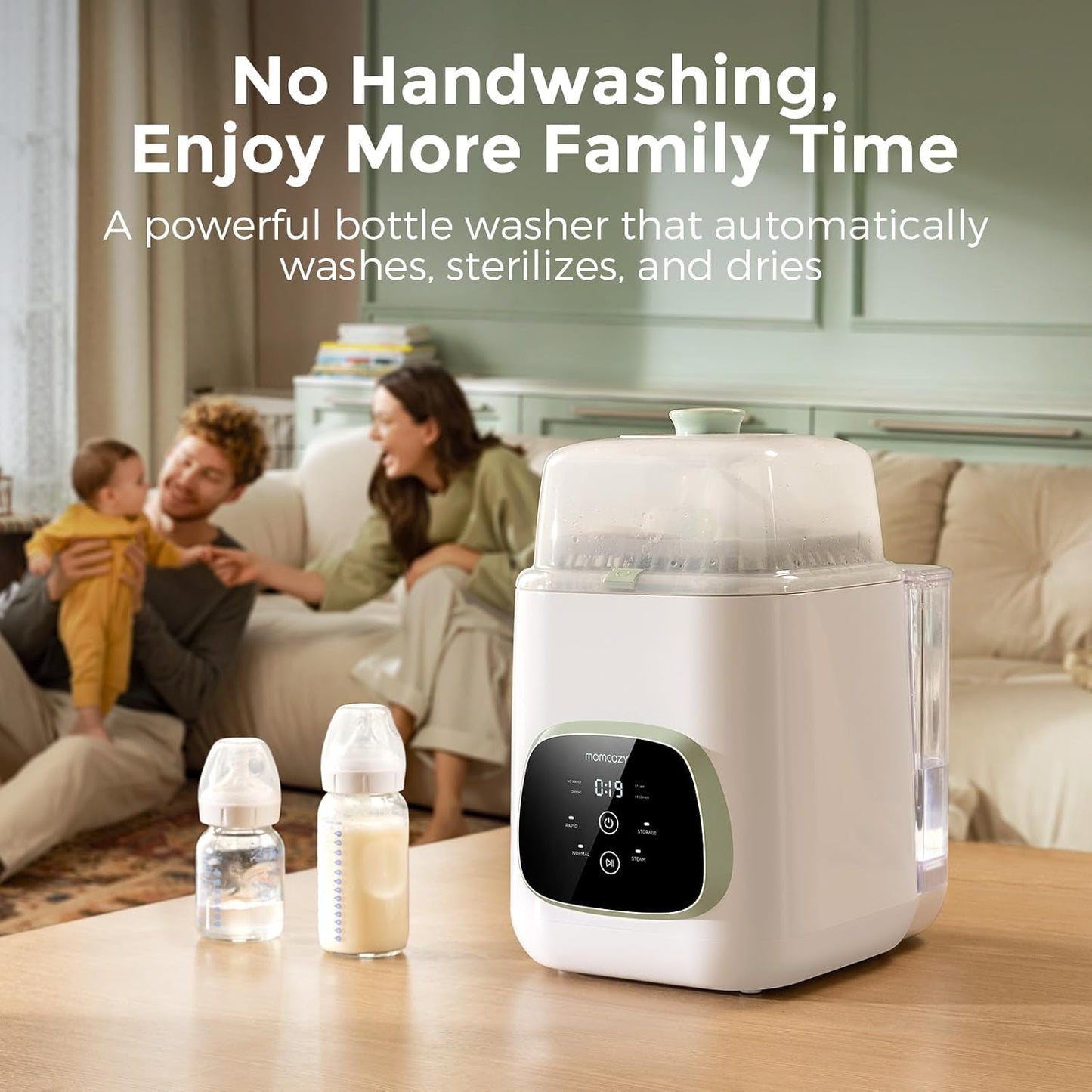 Momcozy KleanPal Pro Baby Bottle Washer, Sterilizer & Dryer - All - in - One Cleaning Machine for Bottles, Pump Parts & Baby Essentials - Time - Saving & Effortless Care - 7DAY'S