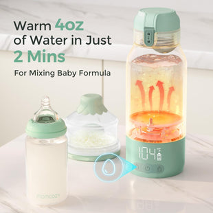 Momcozy Portable Milk Warmer for Travel – Dual Heating Modes for Breast Milk & Water, Portable Bottle Warmer with Fast Heating & Long Battery Life, 17 Ounces Large Capacity to Meet Your All - Day Needs - 7DAY'S