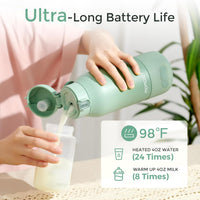 Momcozy Portable Milk Warmer for Travel – Dual Heating Modes for Breast Milk & Water, Portable Bottle Warmer with Fast Heating & Long Battery Life, 17 Ounces Large Capacity to Meet Your All - Day Needs - 7DAY'S