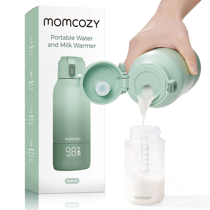 Momcozy Portable Milk Warmer for Travel – Dual Heating Modes for Breast Milk & Water, Portable Bottle Warmer with Fast Heating & Long Battery Life, 17 Ounces Large Capacity to Meet Your All - Day Needs - 7DAY'S