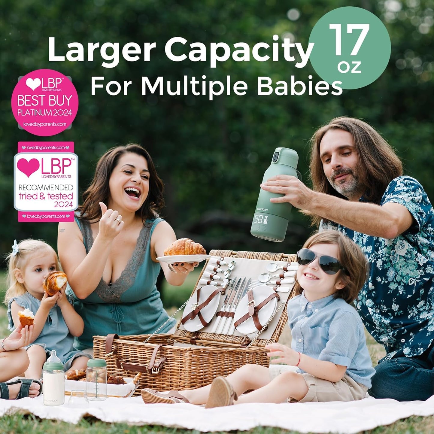 Momcozy Portable Milk Warmer for Travel – Dual Heating Modes for Breast Milk & Water, Portable Bottle Warmer with Fast Heating & Long Battery Life, 17 Ounces Large Capacity to Meet Your All - Day Needs - 7DAY'S