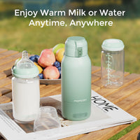 Momcozy Portable Milk Warmer for Travel – Dual Heating Modes for Breast Milk & Water, Portable Bottle Warmer with Fast Heating & Long Battery Life, 17 Ounces Large Capacity to Meet Your All - Day Needs - 7DAY'S