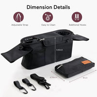 Momcozy Universal Stroller Organizer with Insulated Cup Holder Detachable Phone Bag & Shoulder Strap, Fits for Stroller like Uppababy, Baby Jogger, Britax, BOB, Umbrella and Pet Stroller - 7DAY'S