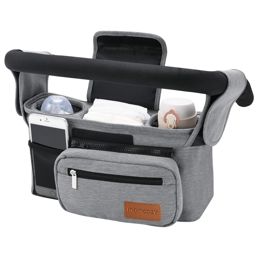 Momcozy Universal Stroller Organizer with Insulated Cup Holder Detachable Phone Bag & Shoulder Strap, Fits for Stroller like Uppababy, Baby Jogger, Britax, BOB, Umbrella and Pet Stroller - 7DAY'S