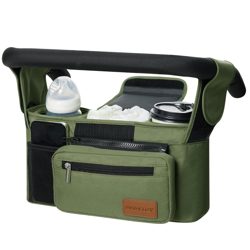Momcozy Universal Stroller Organizer with Insulated Cup Holder Detachable Phone Bag & Shoulder Strap, Fits for Stroller like Uppababy, Baby Jogger, Britax, BOB, Umbrella and Pet Stroller - 7DAY'S