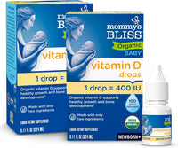 Mommy's Bliss Organic Baby Vitamin D Drops | Promotes Healthy Growth and Bone Development | Age Newborn+ | 0.11 Fl Oz (100 Servings) | Pack of 2 - 7DAY'S