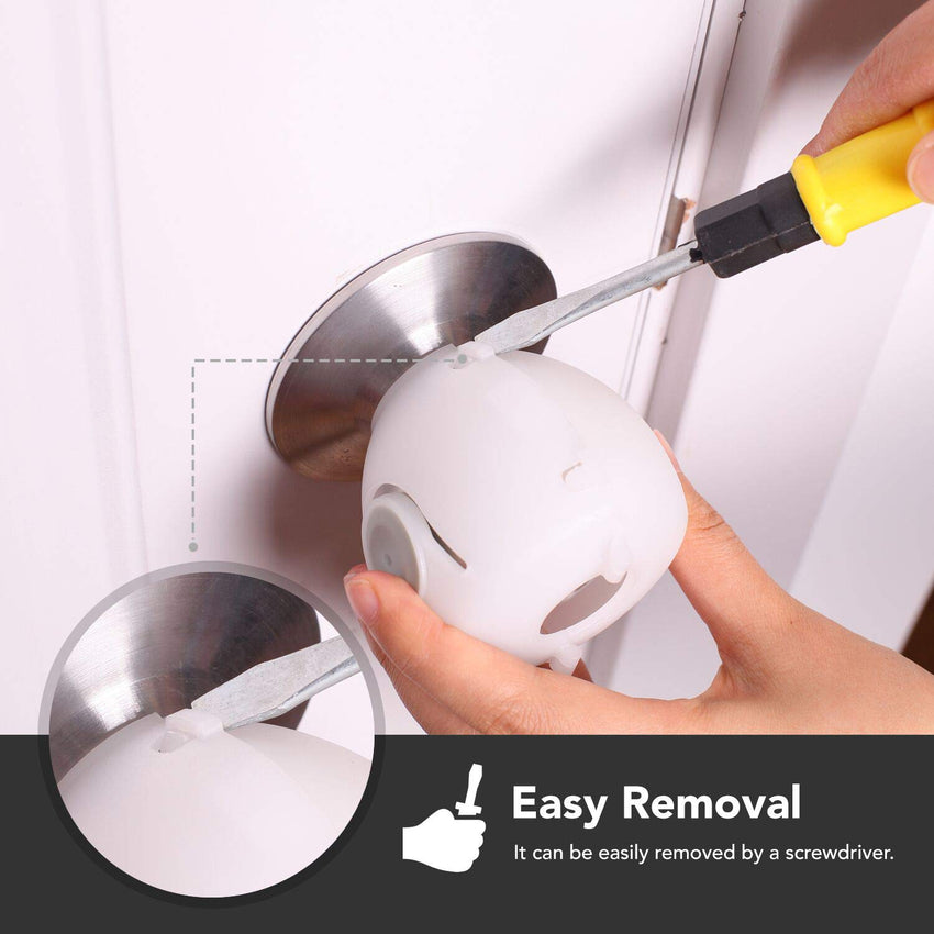 Mom's Choice Gold Awards Winner - EUDEMON 4 Pack Baby Safety Door Knob Covers Door Knob Locks(not suit for all door knobs) - 7DAY'S