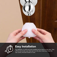 Mom's Choice Gold Awards Winner - EUDEMON 4 Pack Baby Safety Door Knob Covers Door Knob Locks(not suit for all door knobs) - 7DAY'S