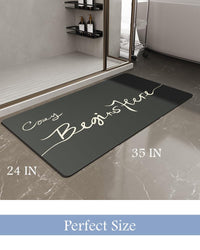 MontVoo - Bath Mat - Bathroom Mat Rug Non Slip Super Absorbent Stain Resistant Quick Dry Thin Bathroom Rug - Bath Mats for Bathroom Floor Bathtub Vanity - Bathmat Bath Rug Easy Care - 17"x27" Grey - 7DAY'S