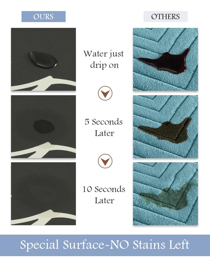 MontVoo - Bath Mat - Bathroom Mat Rug Non Slip Super Absorbent Stain Resistant Quick Dry Thin Bathroom Rug - Bath Mats for Bathroom Floor Bathtub Vanity - Bathmat Bath Rug Easy Care - 17"x27" Grey - 7DAY'S