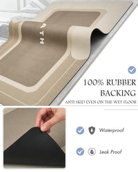 MontVoo - Bath Mat - Bathroom Mat Rug Non Slip Super Absorbent Stain Resistant Quick Dry Thin Bathroom Rug - Bath Mats for Bathroom Floor Bathtub Vanity - Bathmat Bath Rug Easy Care - 17"x27" Grey - 7DAY'S