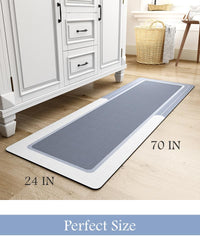 MontVoo - Bath Mat - Bathroom Mat Rug Non Slip Super Absorbent Stain Resistant Quick Dry Thin Bathroom Rug - Bath Mats for Bathroom Floor Bathtub Vanity - Bathmat Bath Rug Easy Care - 17"x27" Grey - 7DAY'S