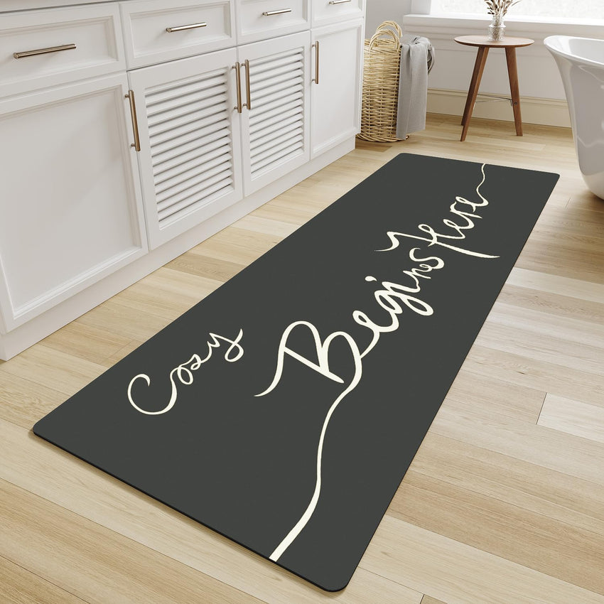 MontVoo - Bath Mat - Bathroom Mat Rug Non Slip Super Absorbent Stain Resistant Quick Dry Thin Bathroom Rug - Bath Mats for Bathroom Floor Bathtub Vanity - Bathmat Bath Rug Easy Care - 17"x27" Grey - 7DAY'S