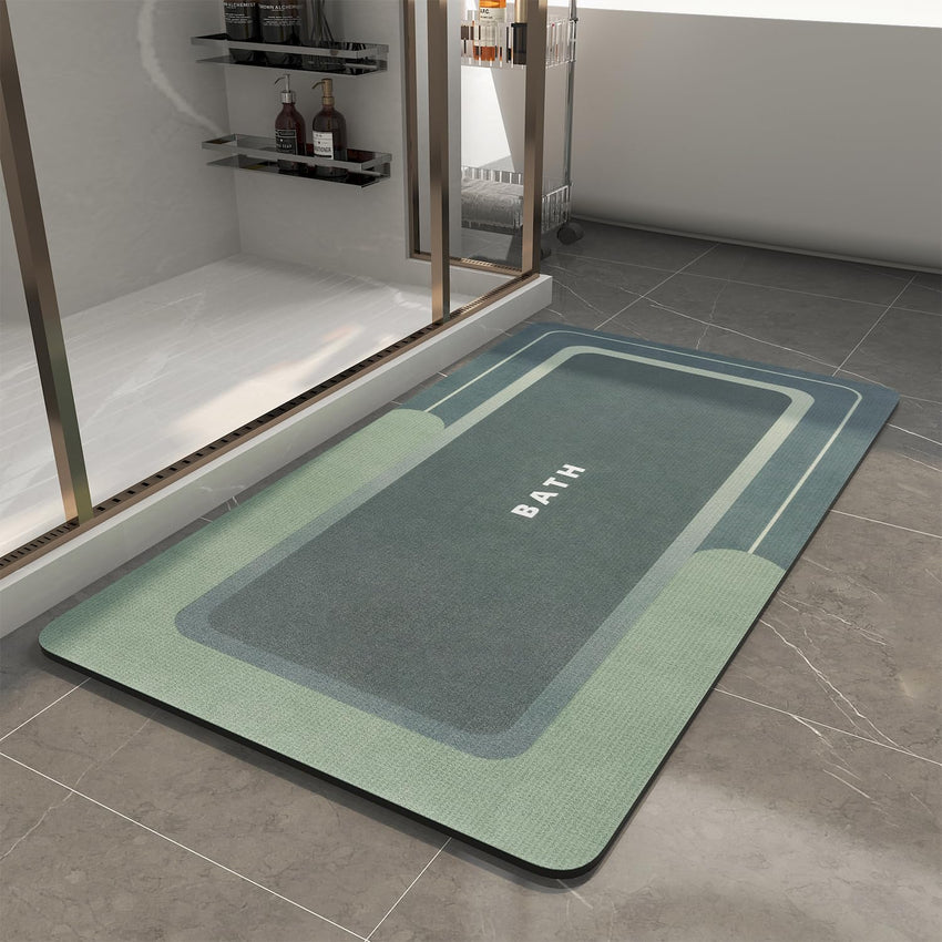 MontVoo - Bath Mat - Bathroom Mat Rug Non Slip Super Absorbent Stain Resistant Quick Dry Thin Bathroom Rug - Bath Mats for Bathroom Floor Bathtub Vanity - Bathmat Bath Rug Easy Care - 17"x27" Grey - 7DAY'S